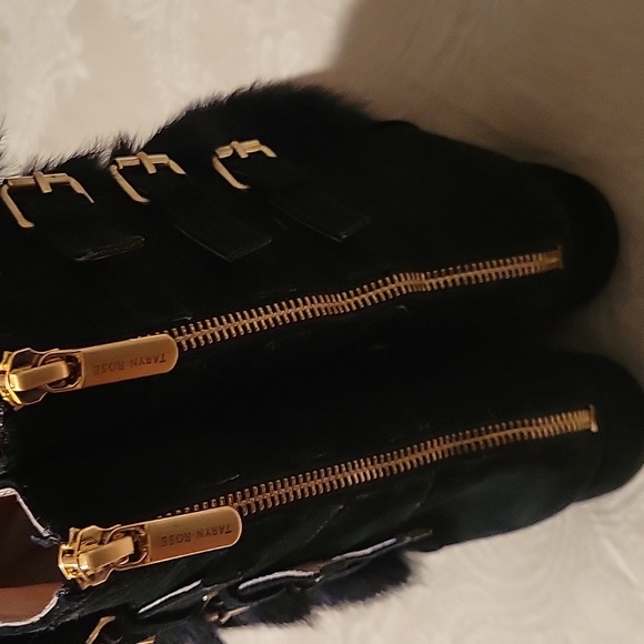 Taryn Rose Suede 'Fritzy' Booties with Fur - Picture 5 of 6